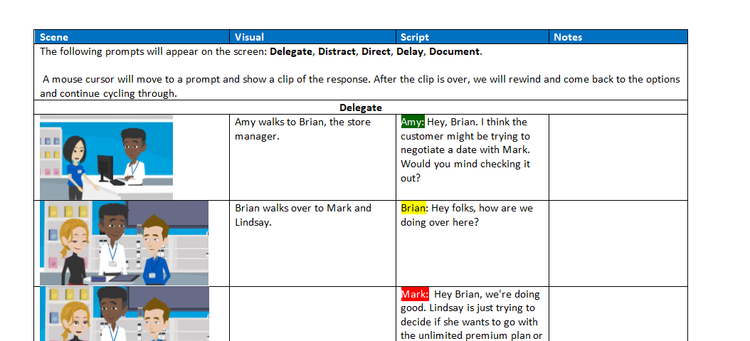 Video Storyboard Sample